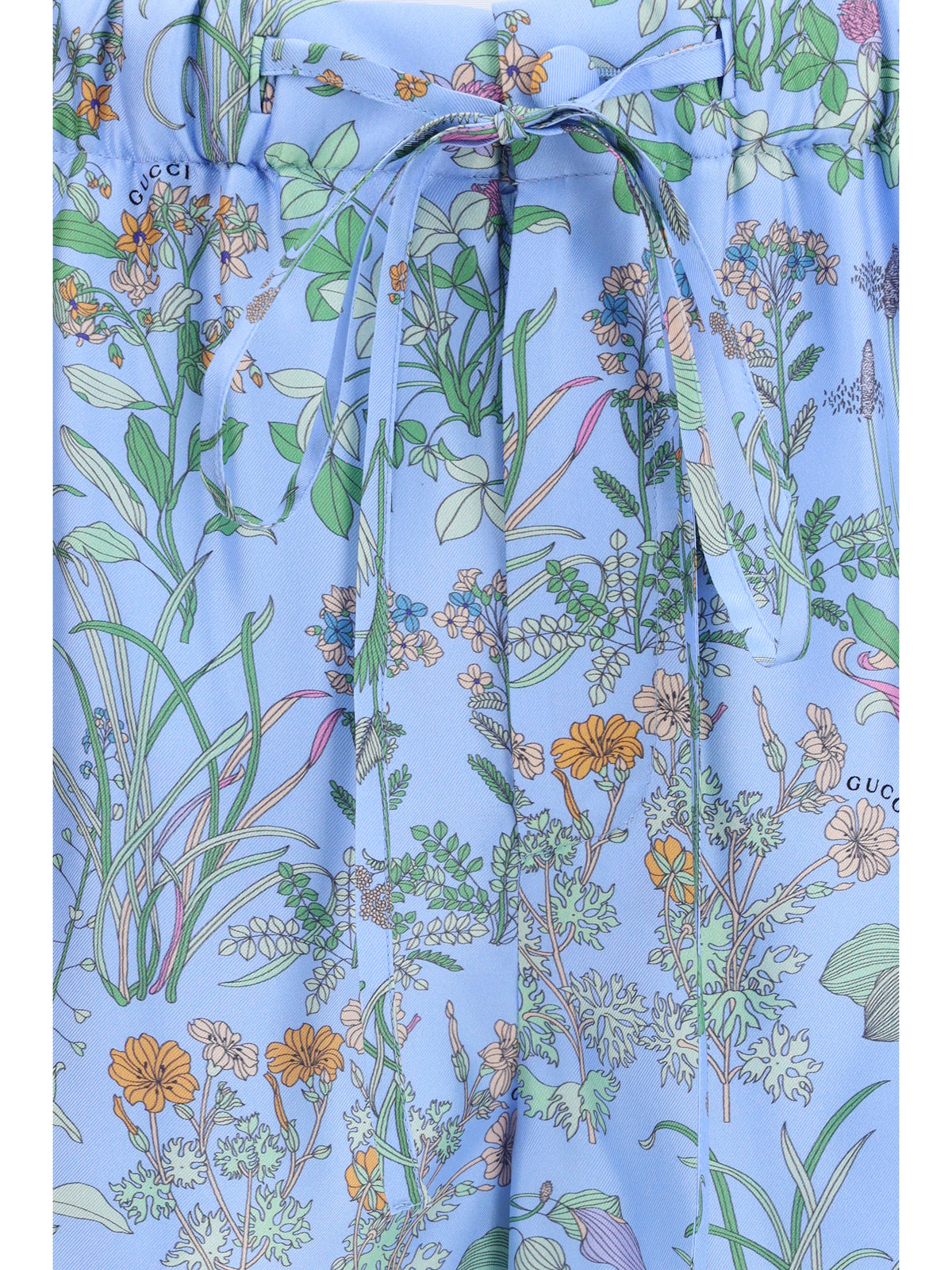Gucci Printed silk twill Shorts - Azure/Ivory/Mc