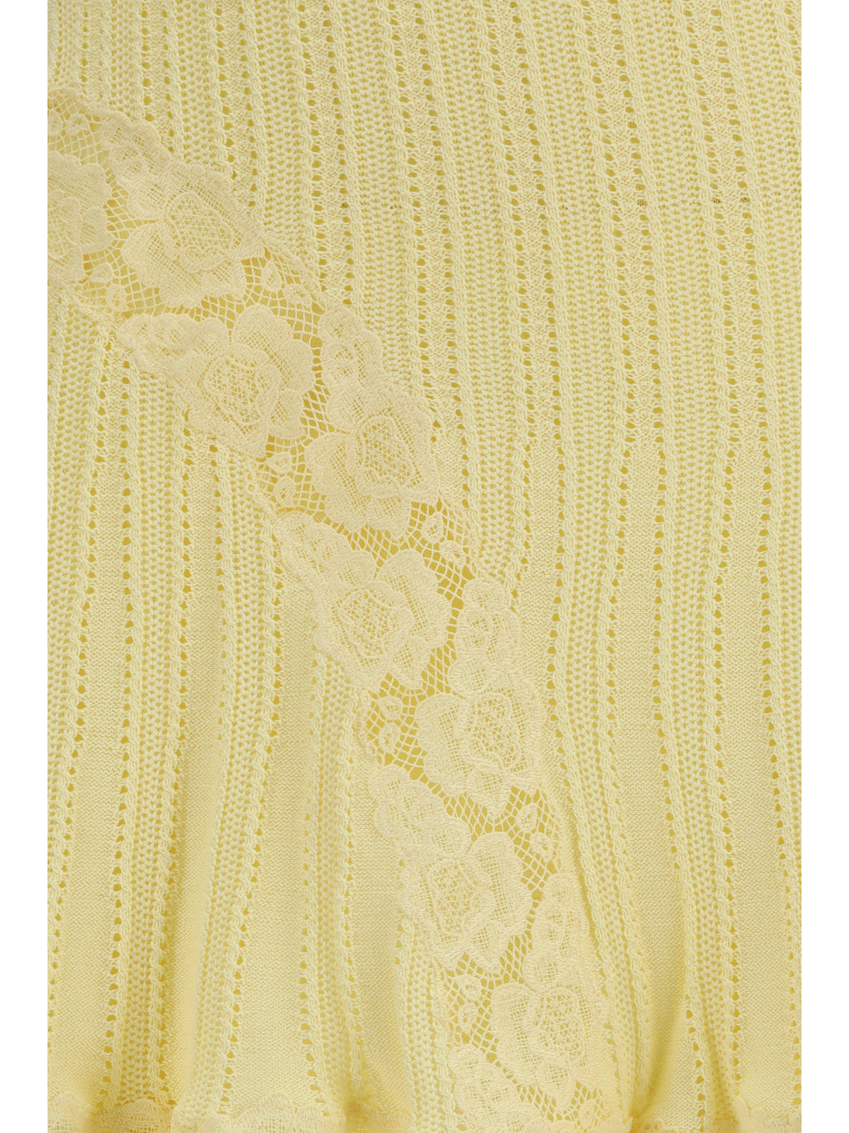 Self-Portrait Pointelle knit mini Skirt - Yellow