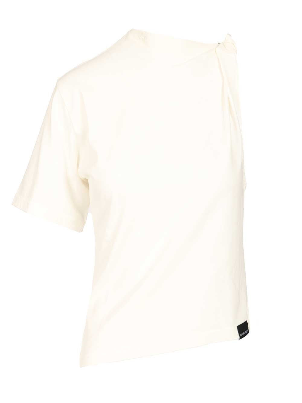 Courreges Asymmetric T-Shirt - White