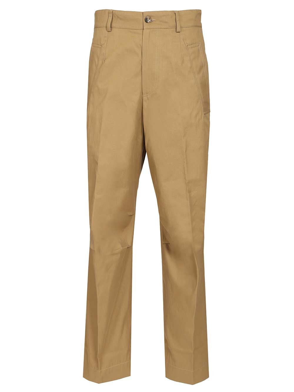 Dries Van Noten Cotton Twill Trousers - Beige