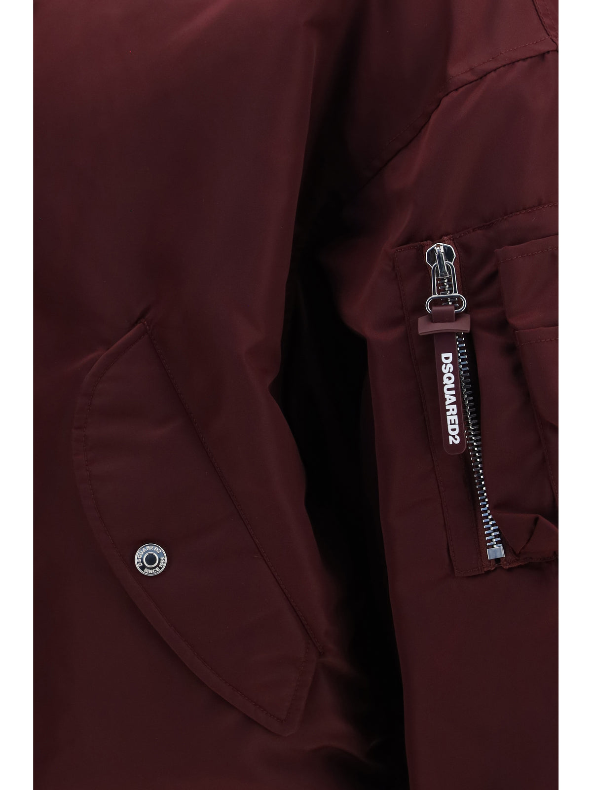Dsquared2 '80s Nylon Bomber Jacket - Burgundy