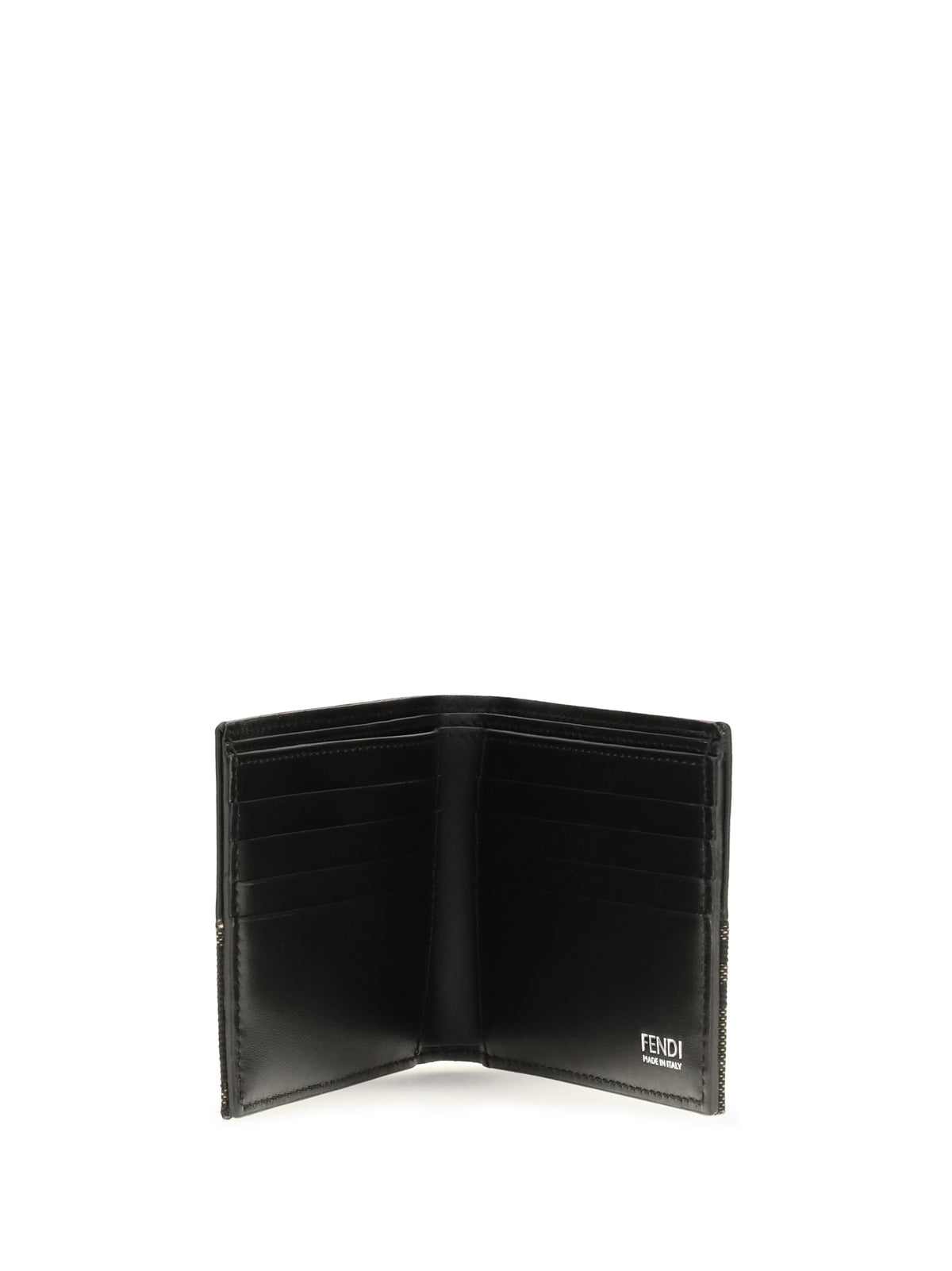 Fendi FF jacquard bifold Wallet - Nero+Tabacco Moro