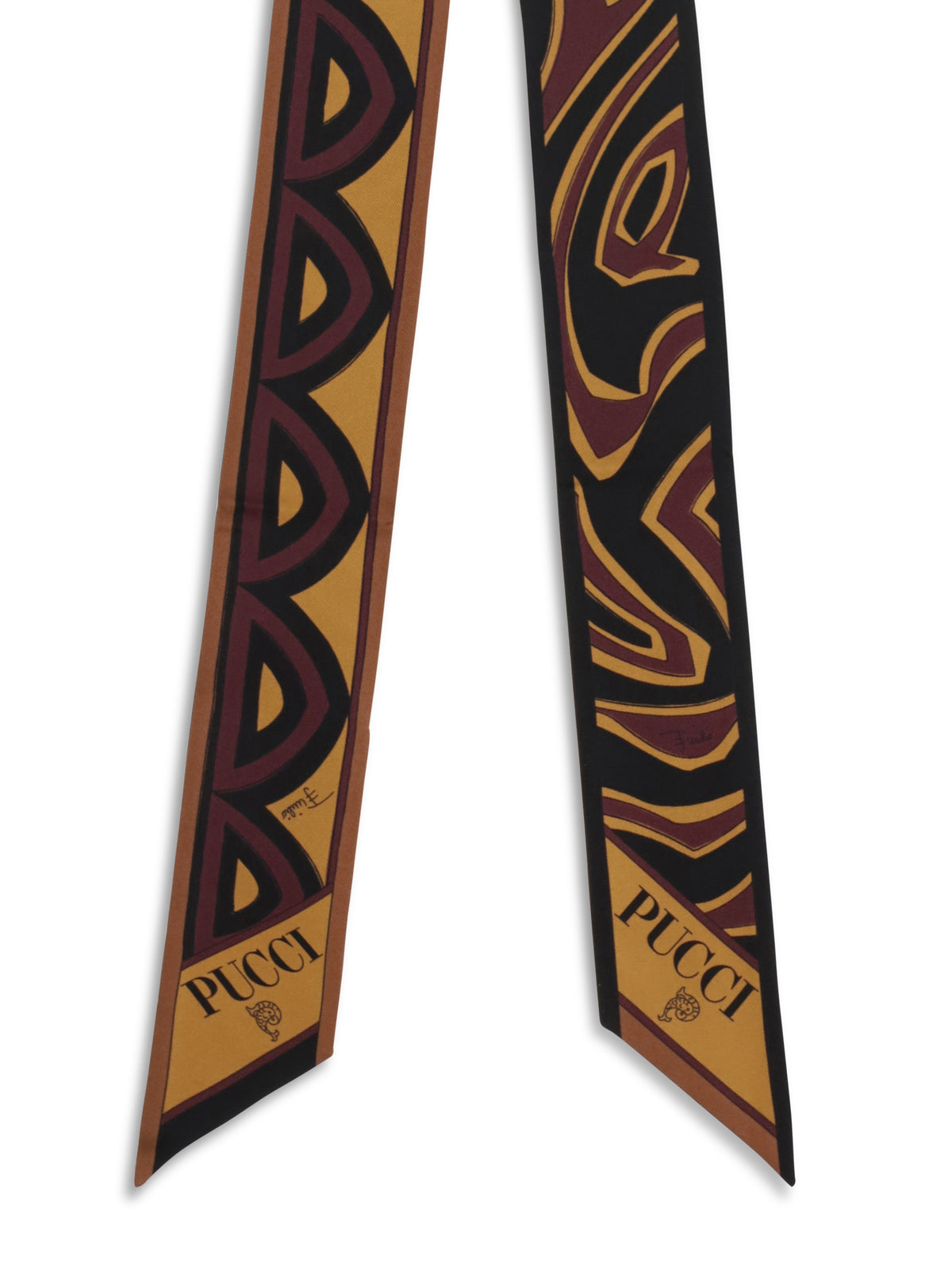 Pucci Silk Twill Scarf - Burgundy Gold