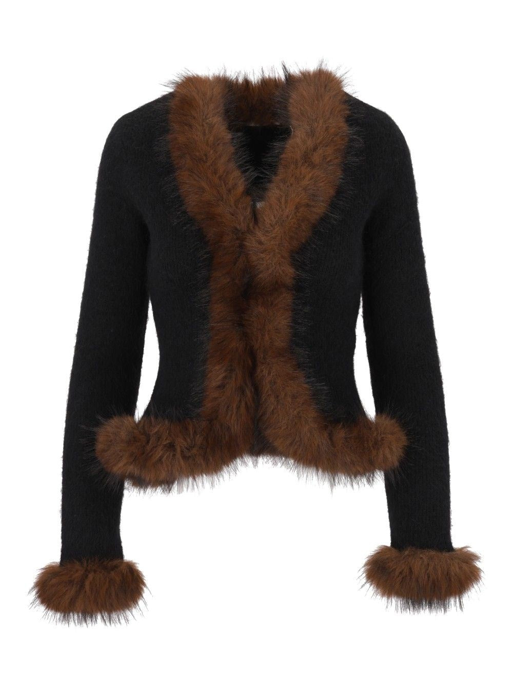 Self-Portrait Knit Cardigan - Black