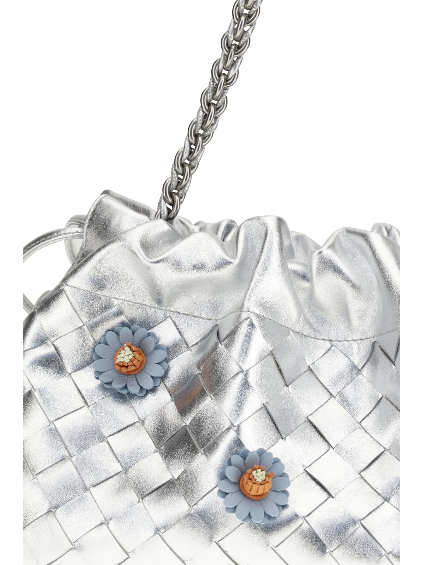 BOTTEGA VENETA Dustbag Clutch Bag with floral appliqués