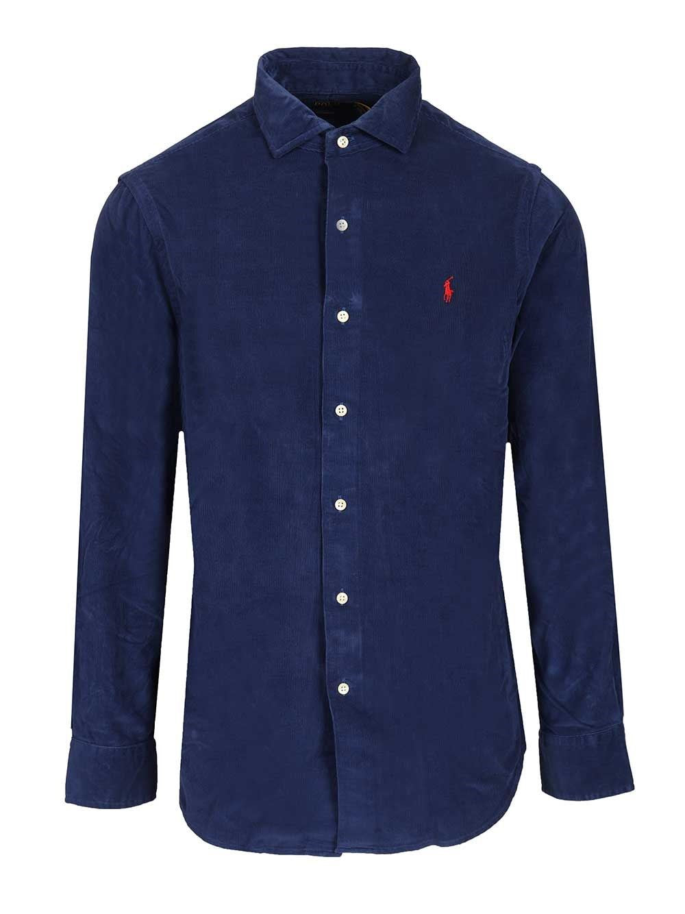 Polo Ralph Lauren Custom Fit Velvet Shirt - Blue
