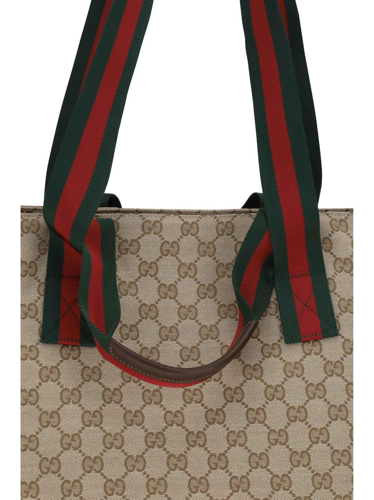 Gucci Small GG motif Tote Bag - Vint.Sand/Dk.Bro/Vrv