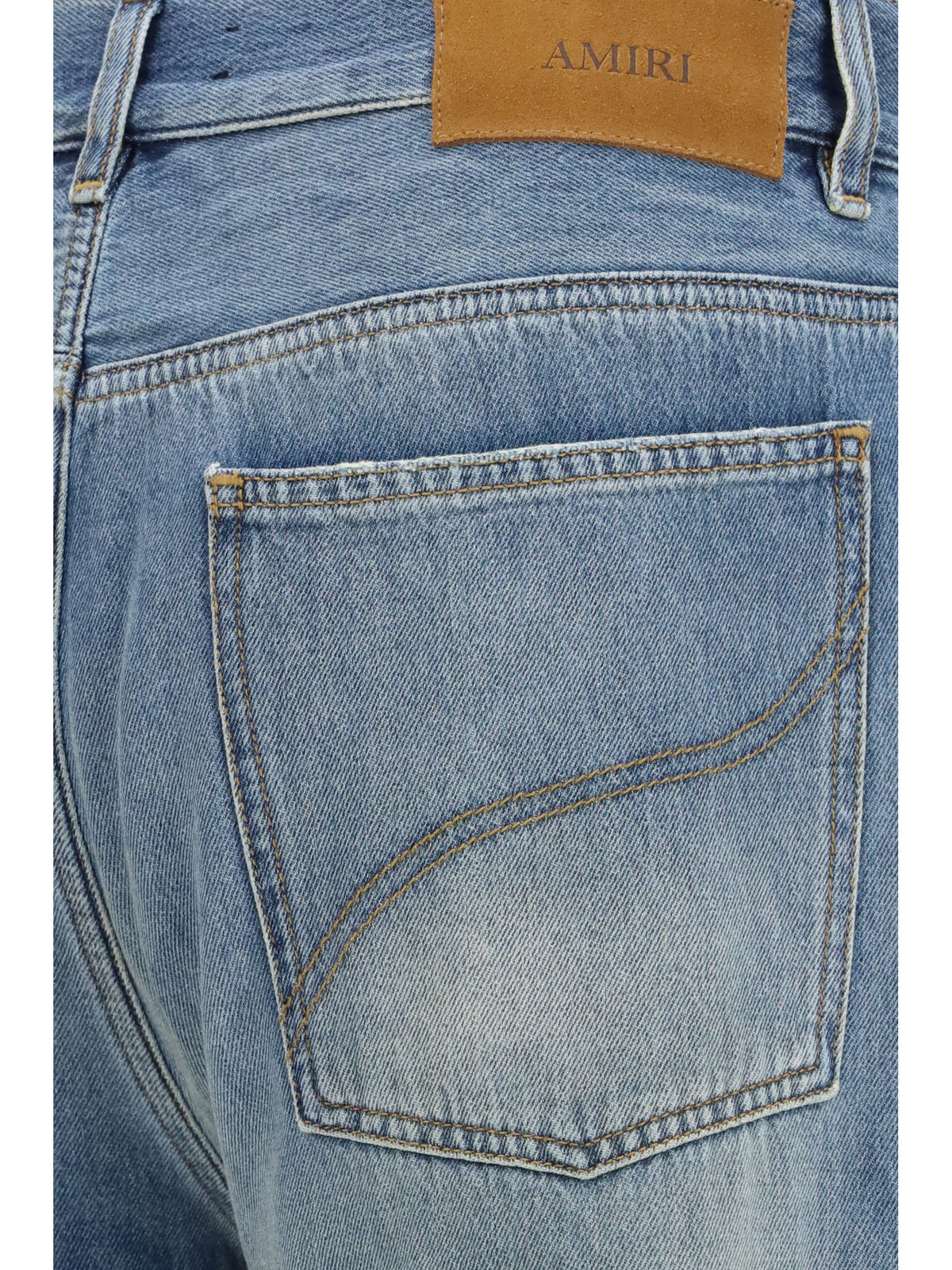 Amiri Slash flared distressed Jeans - Desert Sky