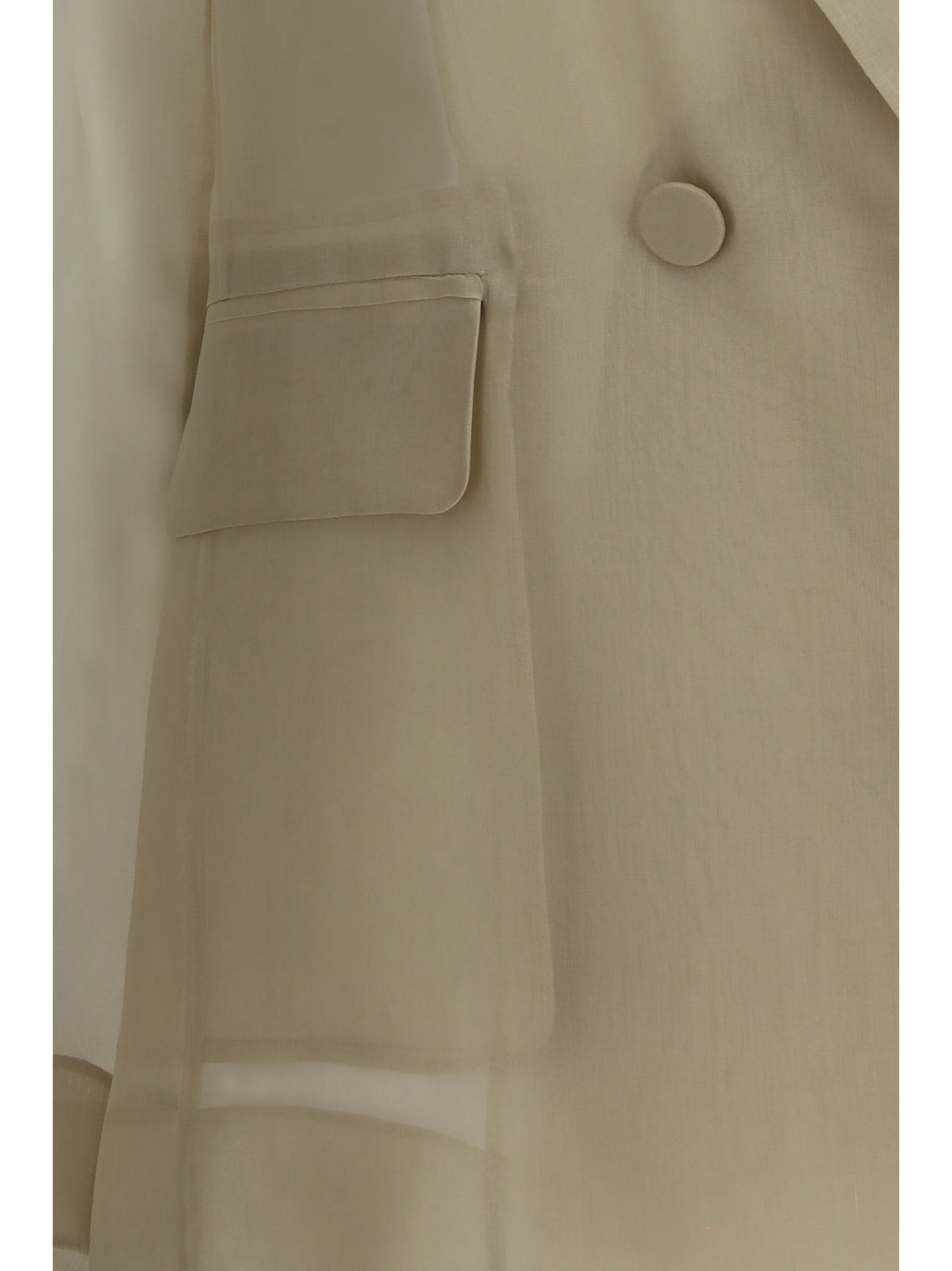 Max Mara Pianoforte Slogan Jacket in silk organza - Sand