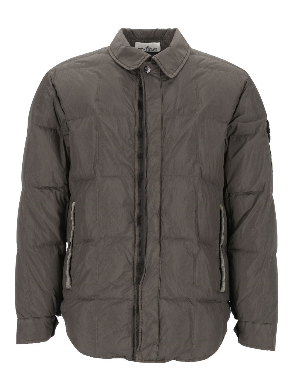 Stone Island Quilted Down Jacket Shirt - Grey