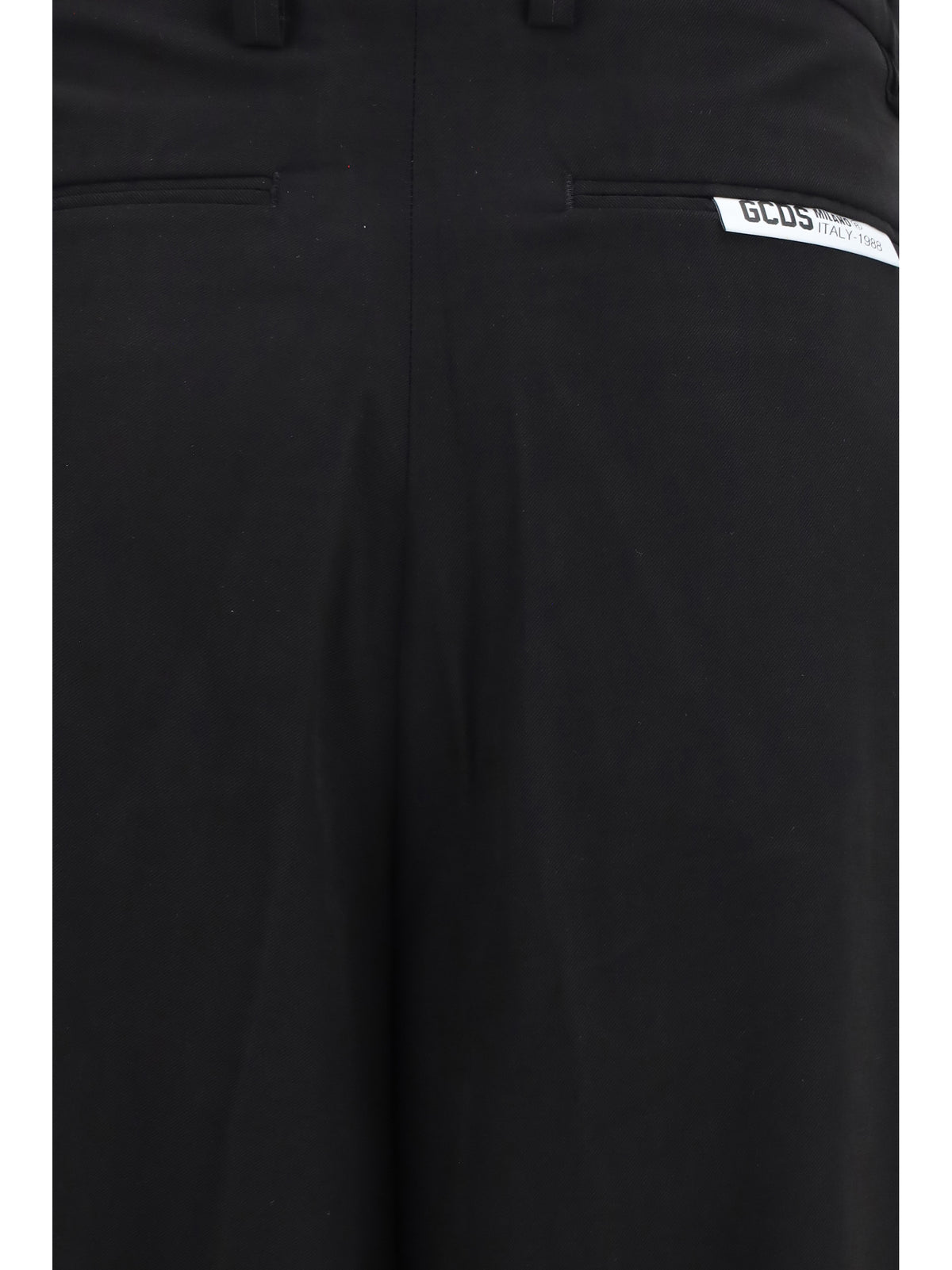 GCDS Wide-leg tailored Pants - Black/Black
