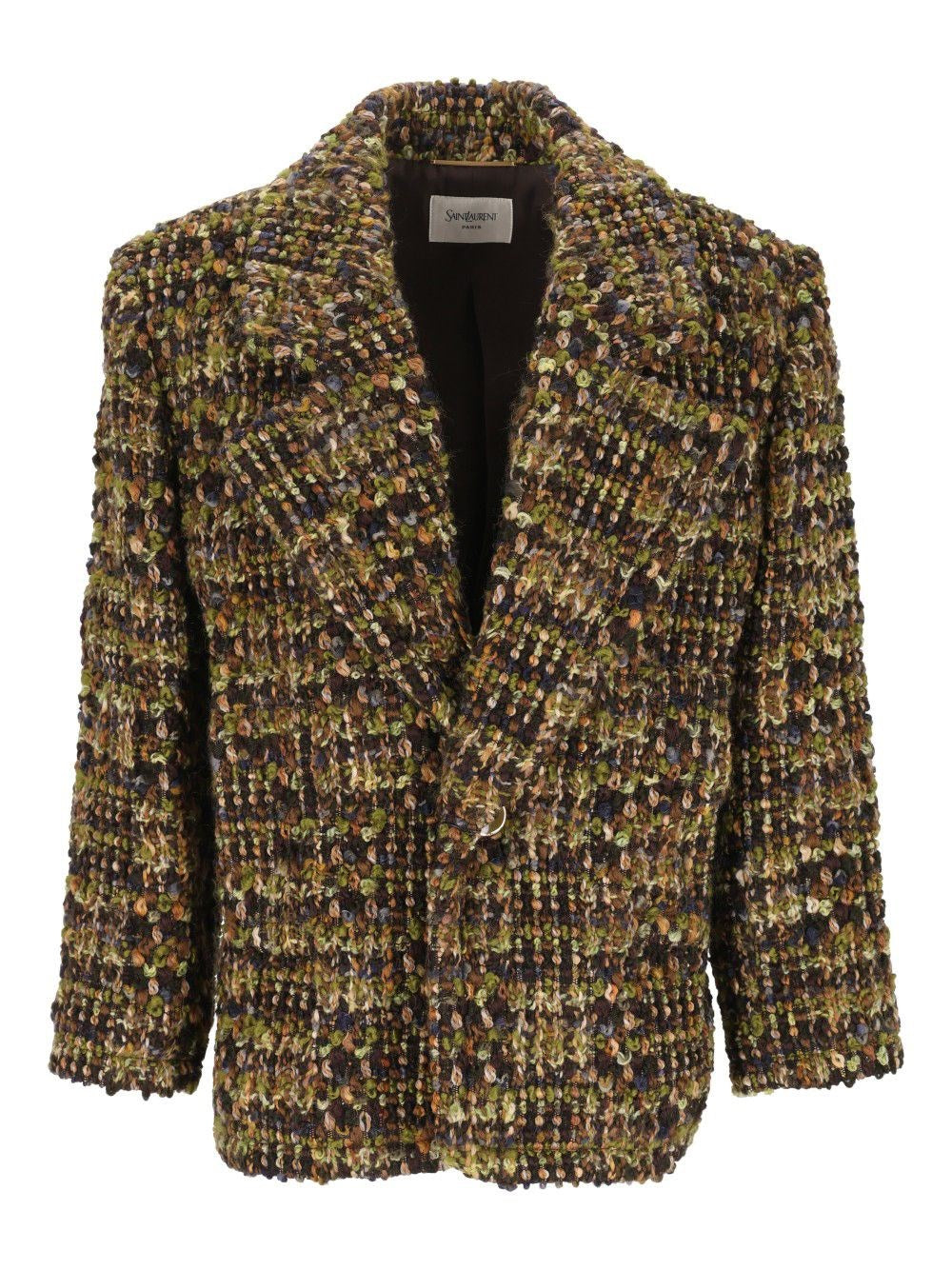 Saint Laurent Tweed Blazer - Green