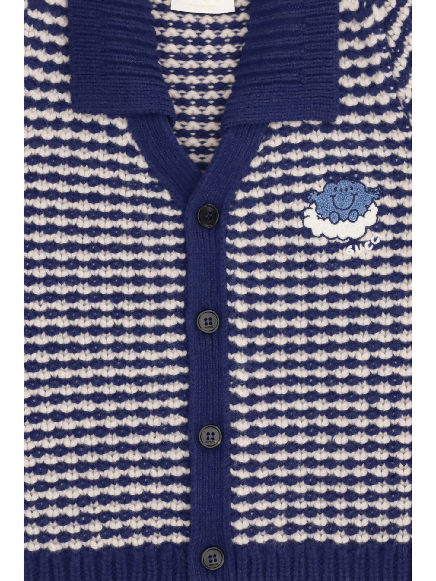 GUCCI Striped wool Cardigan with Mr. Happy for Boy