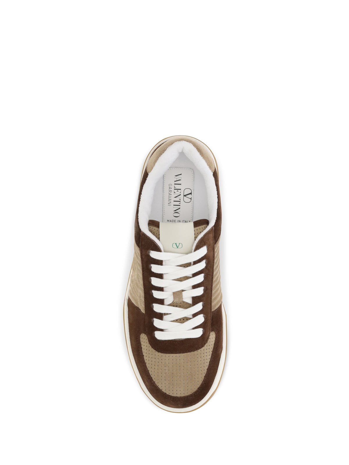 Valentino Garavani Sparry Sneakers in suede and nappa - Bark Brown-Camel/Camel/Cam/Ivo-Amb