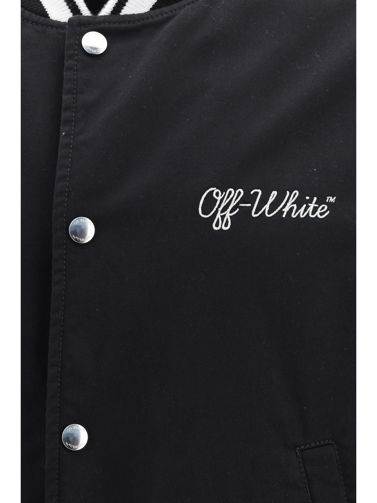 Off-White Script Cotgab Souvenir Varsity Jacket - Black - White