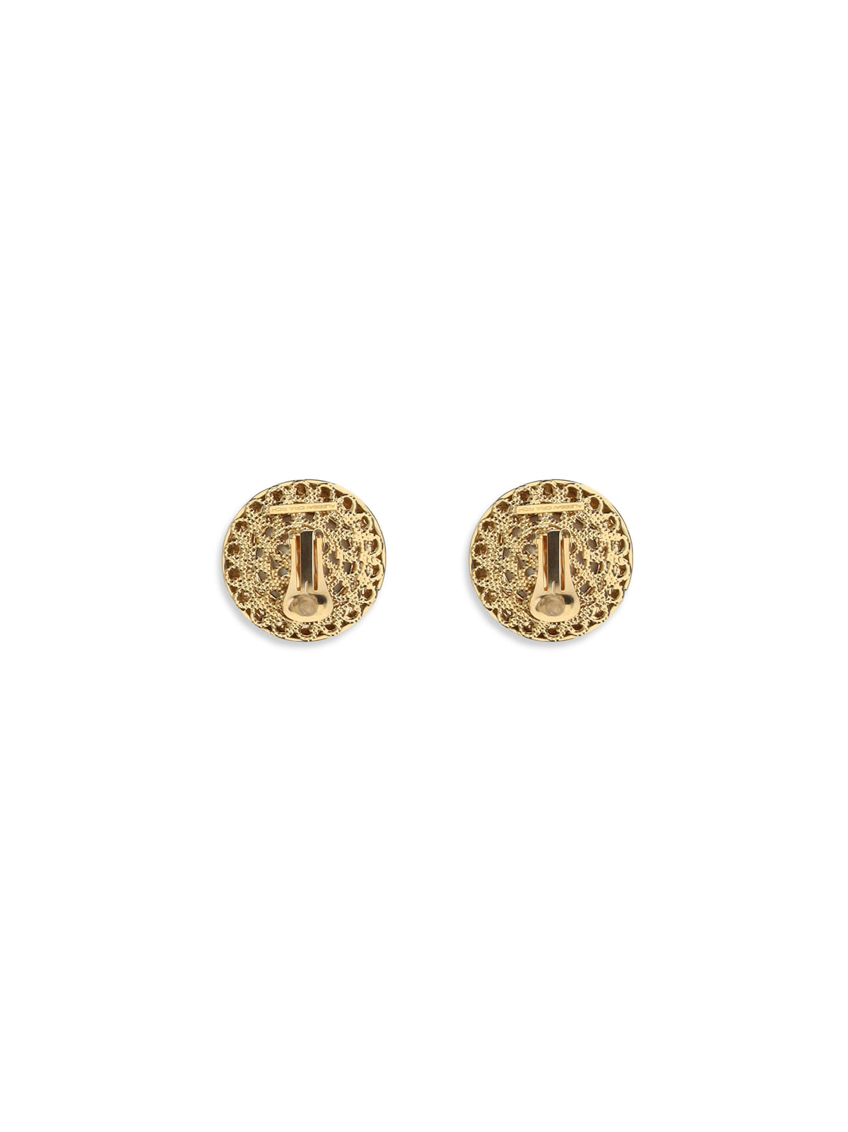 Alessandra Rich Round crystal clip-on Earrings - Cry-Gold