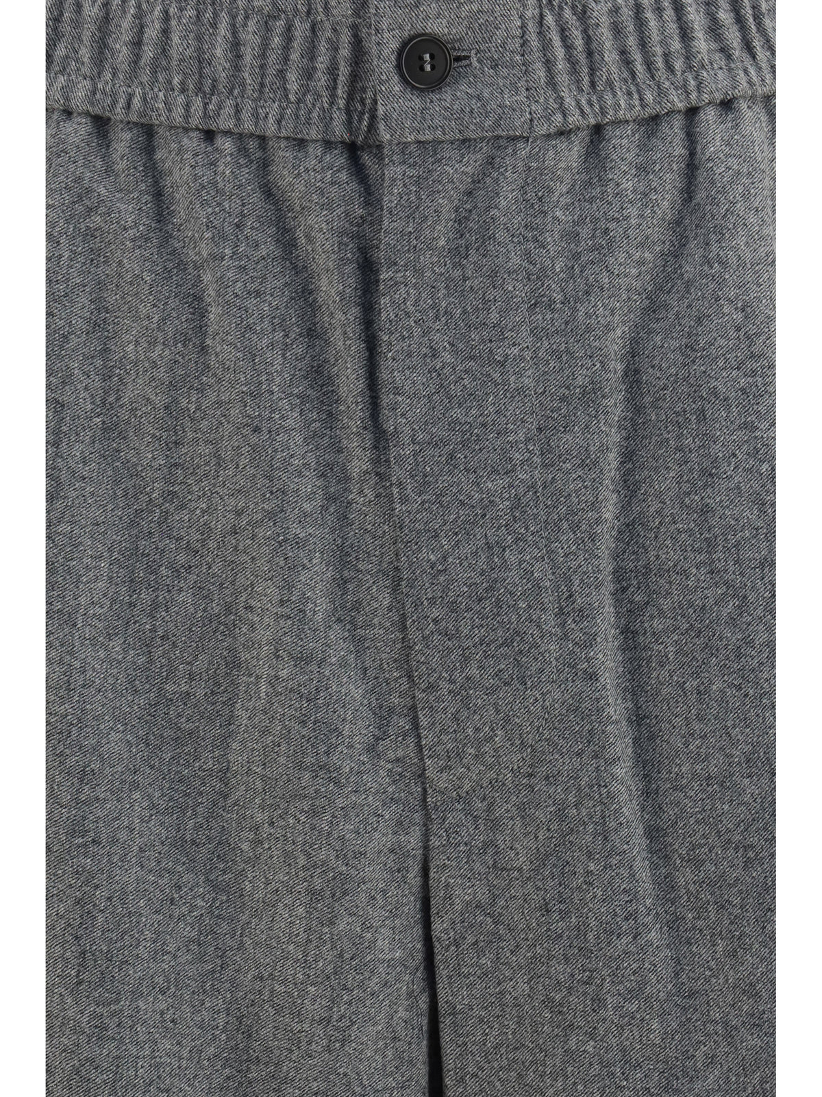 Giorgio Armani Oversized Pants in wool and cashmere with denim effect - Light Grey Melange