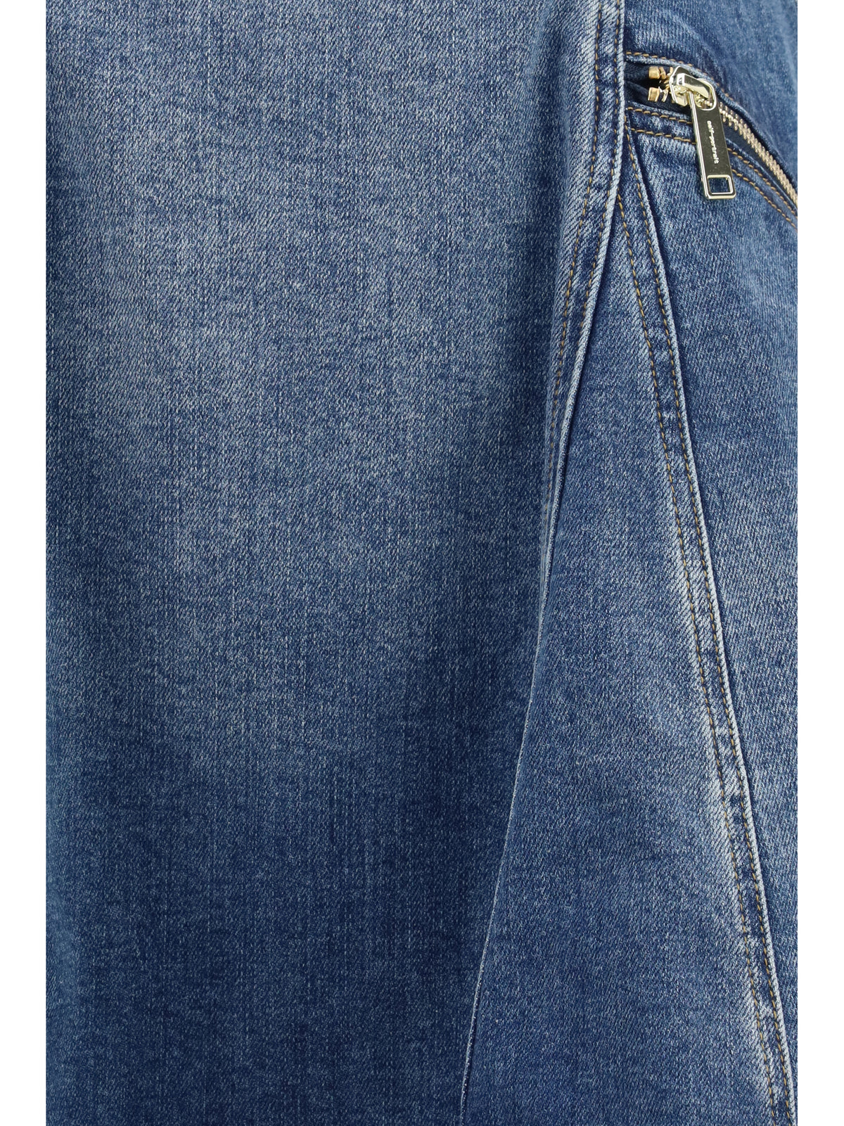 Self-Portrait Denim flared mini Dress - Blue