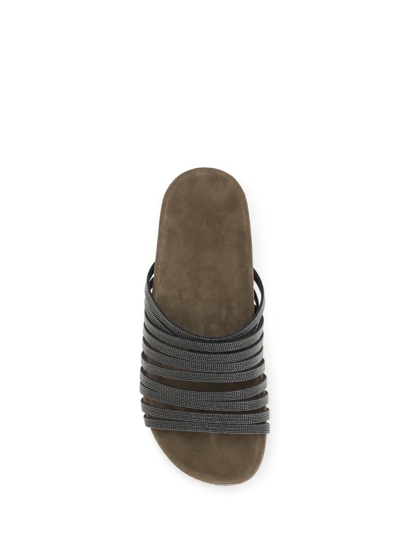 BRUNELLO CUCINELLI Lace-up Slides with monili embellishment