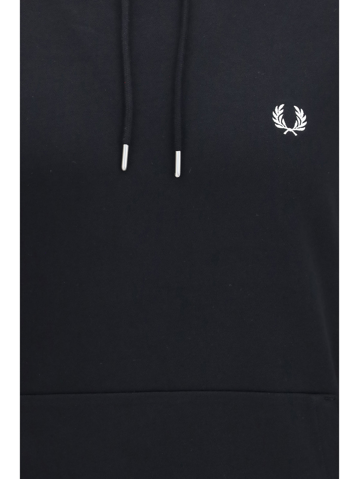 Fred Perry Hoodie with striped cuffs - Black