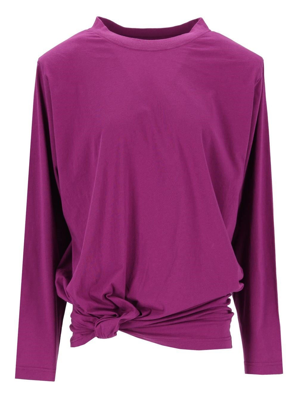 Balenciaga Long-Sleeved T-Shirt With Pleated Motif - Viola