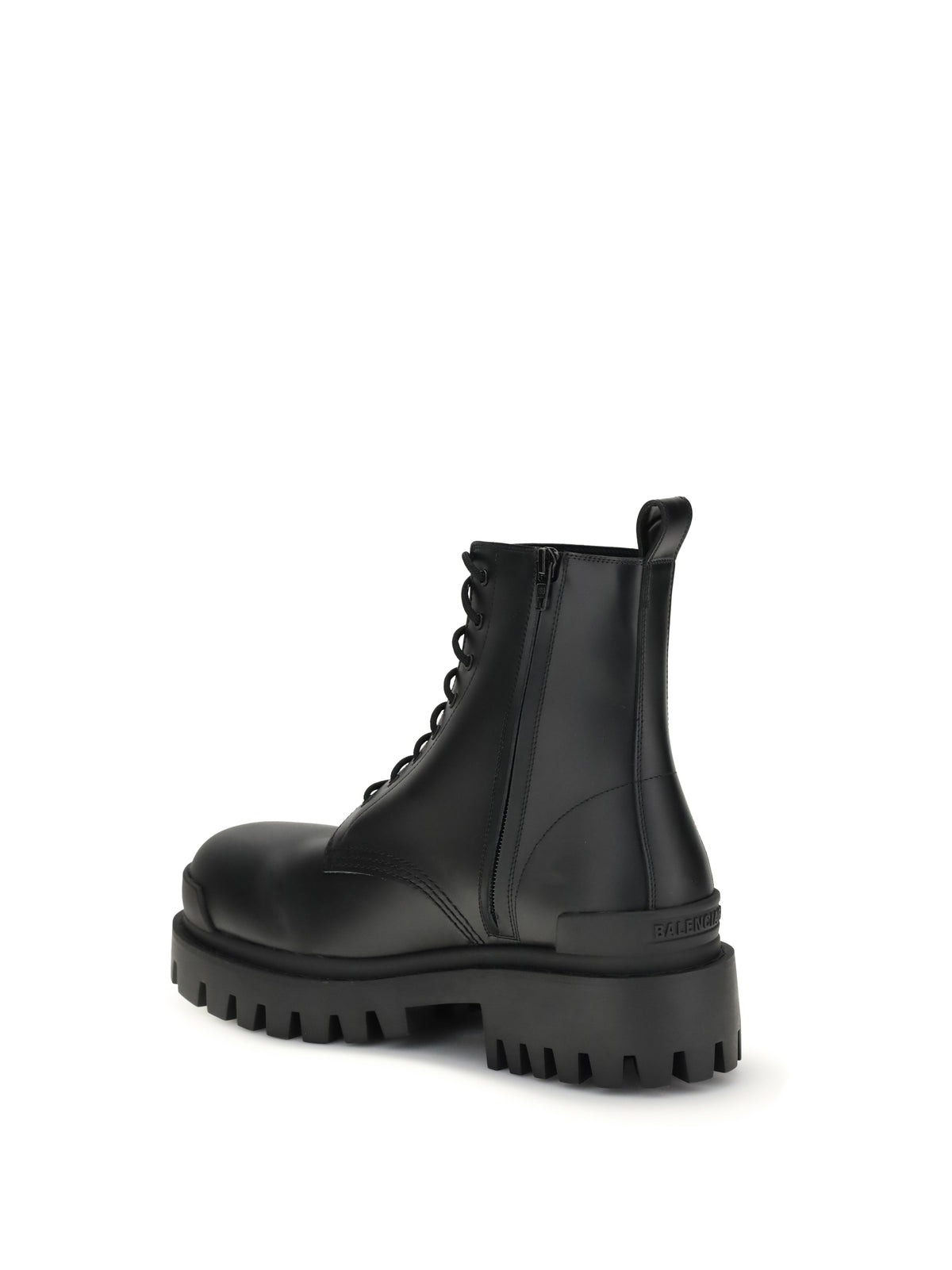 Balenciaga Strike Lace-Up Boots - Black