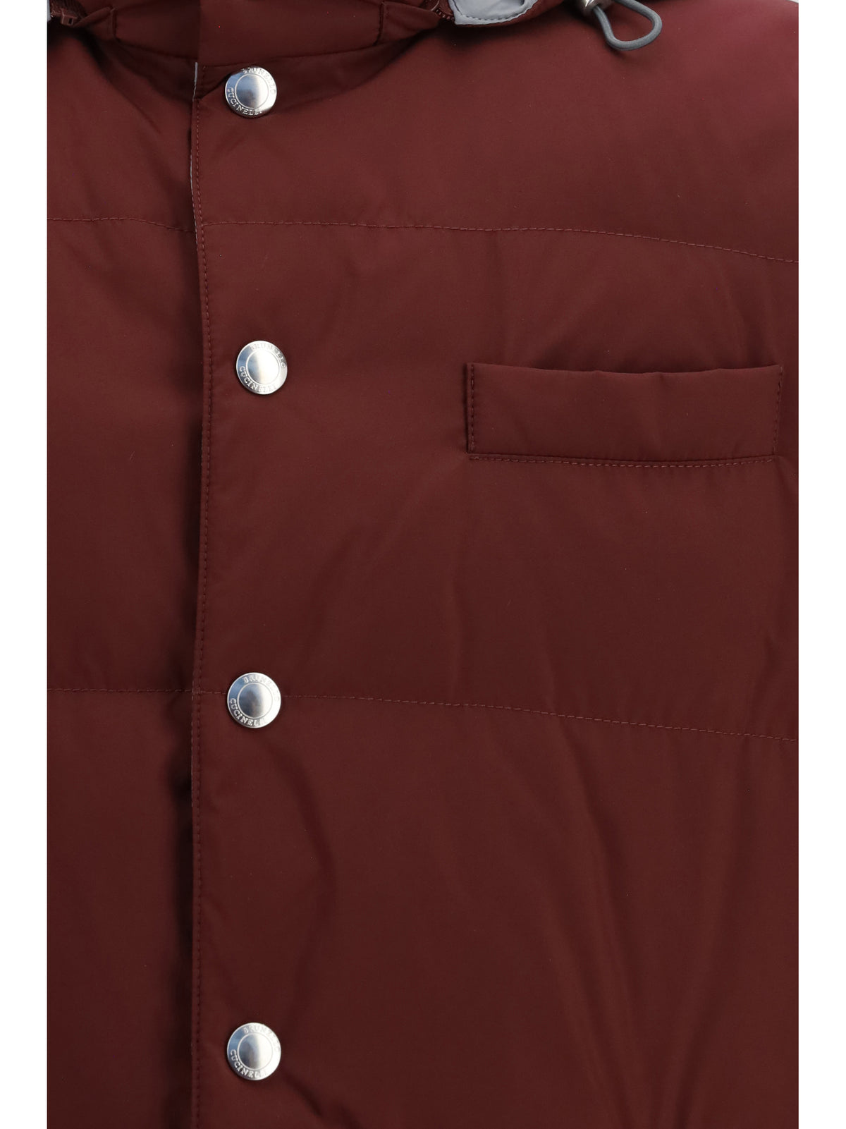 Brunello Cucinelli Sleeveless hooded Gilet - Burgundy