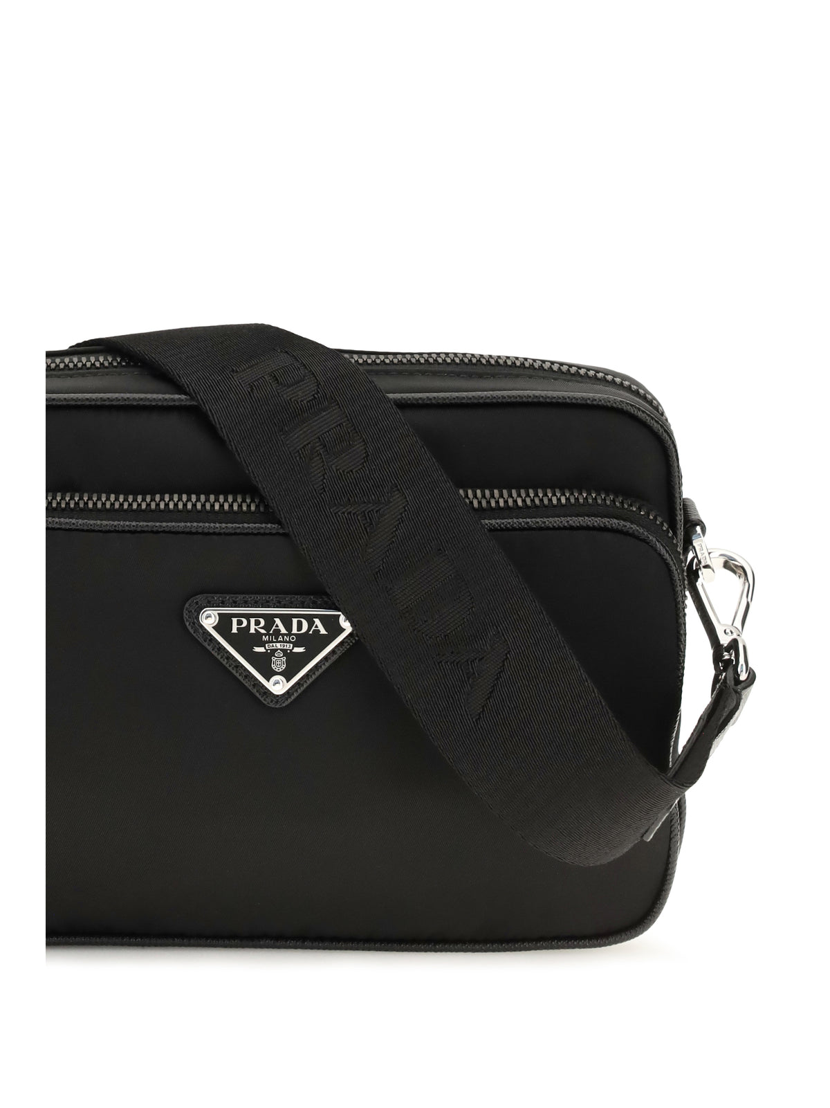 Prada Re-Nylon and Saffiano leather Shoulder Bag - Black
