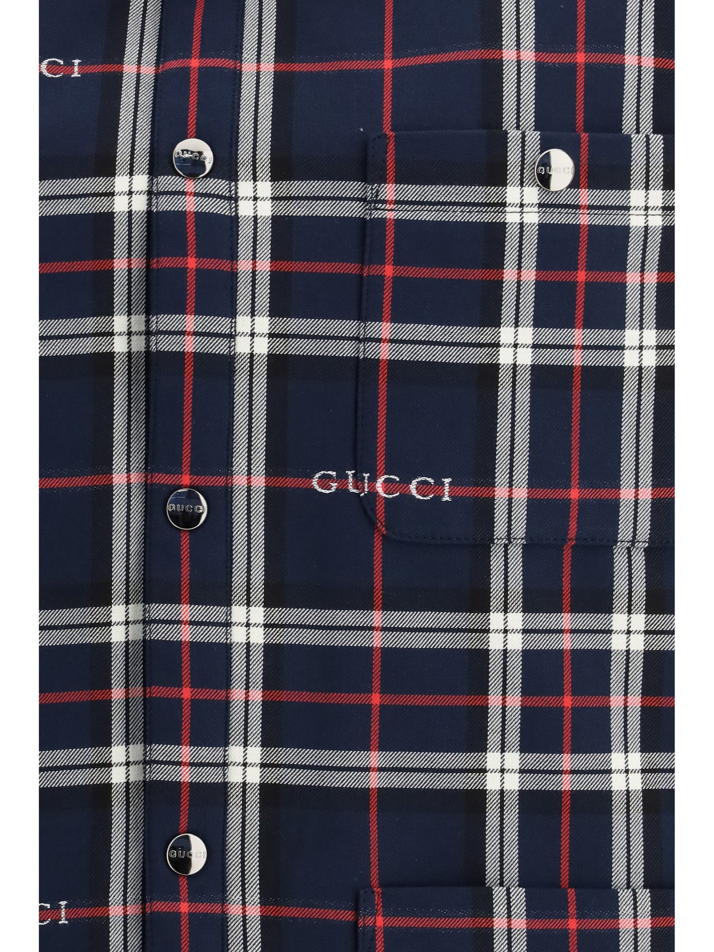 GUCCI Padded tartan cotton jacquard Shirt
