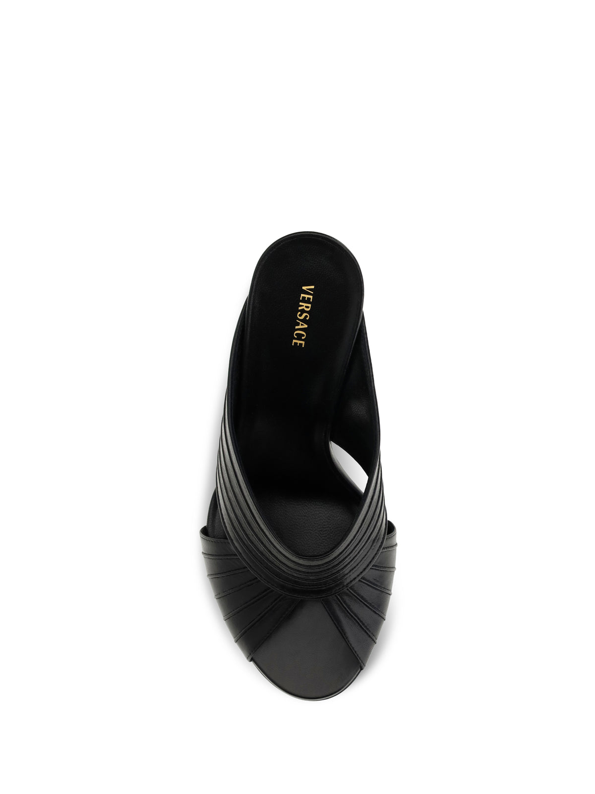 Versace Gianni nappa leather Mules - Black/Gold