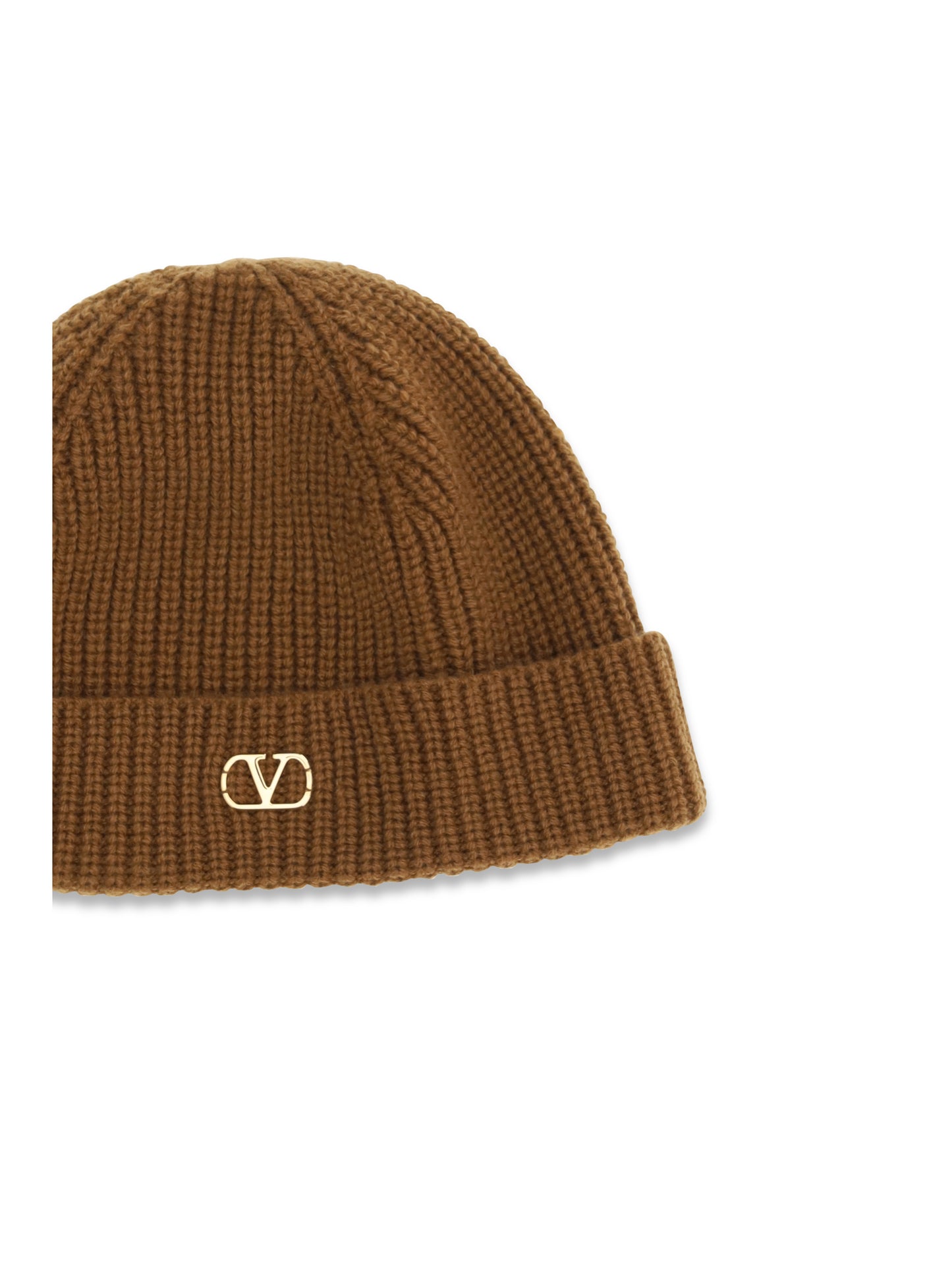 Valentino Garavani VLogo Beanie in cashmere - Camel