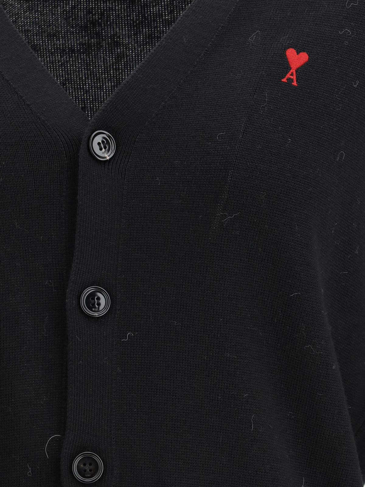 Ami Paris Ami de Coeur Cardigan - Noir/Rouge