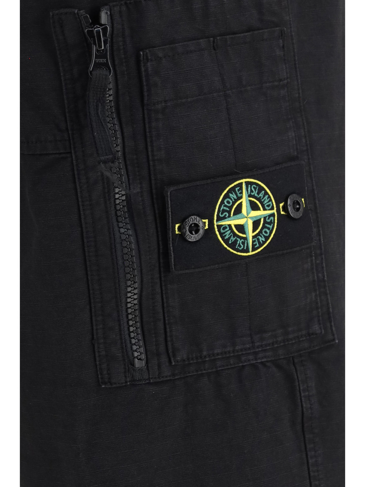 Stone Island Cotton Cargo Pants - Black