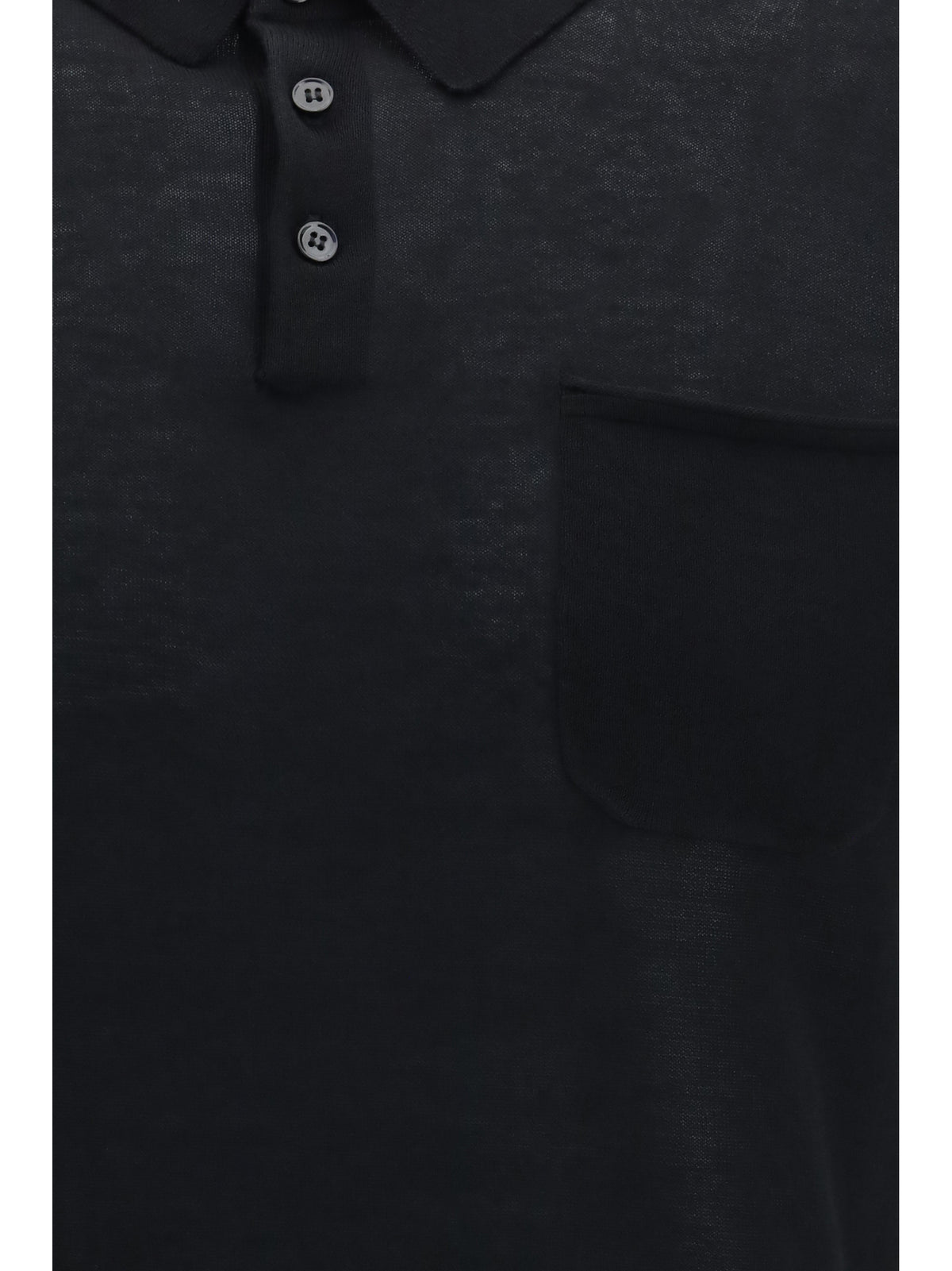 Aragona Cashmere Short-sleeve Polo in cotton - Black