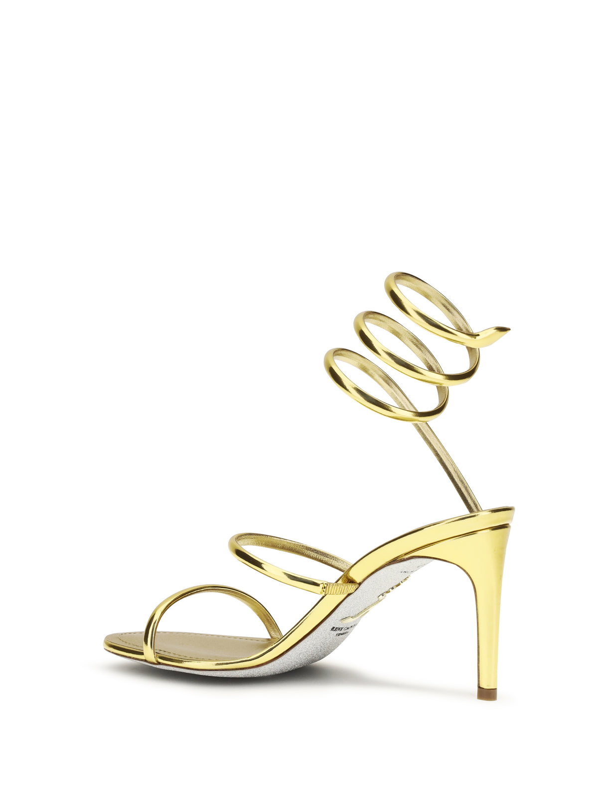 Rene Caovilla Metallic Cleo Sandals in leather - Dark Gold
