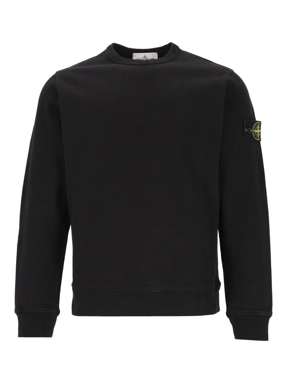 Stone Island Organic Cotton Crewneck Sweatshirt - Black