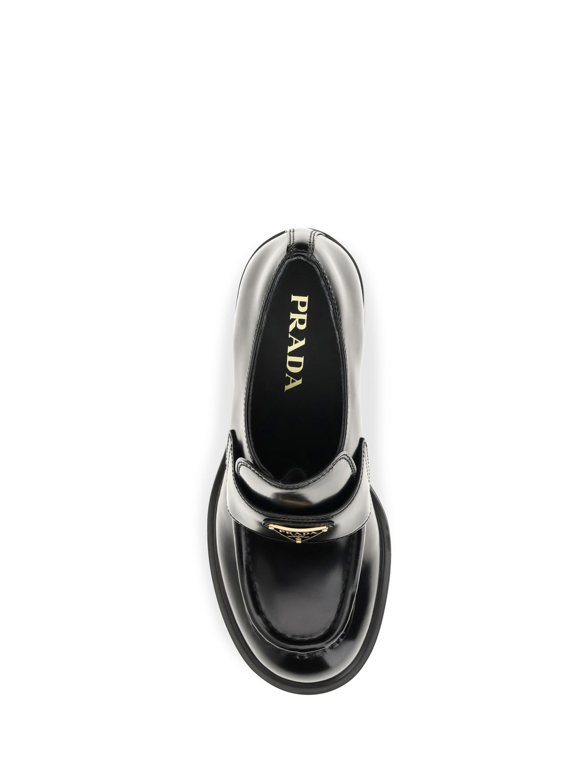 Prada Leather heeled Loafers - Black