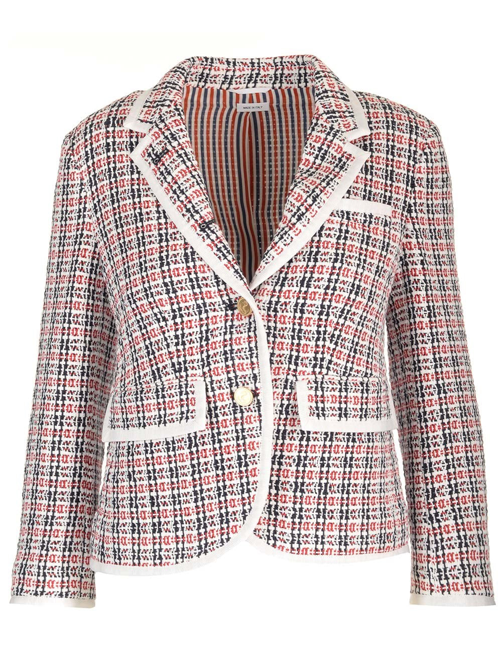 Thom Browne Cotton Tweed Blazer - White