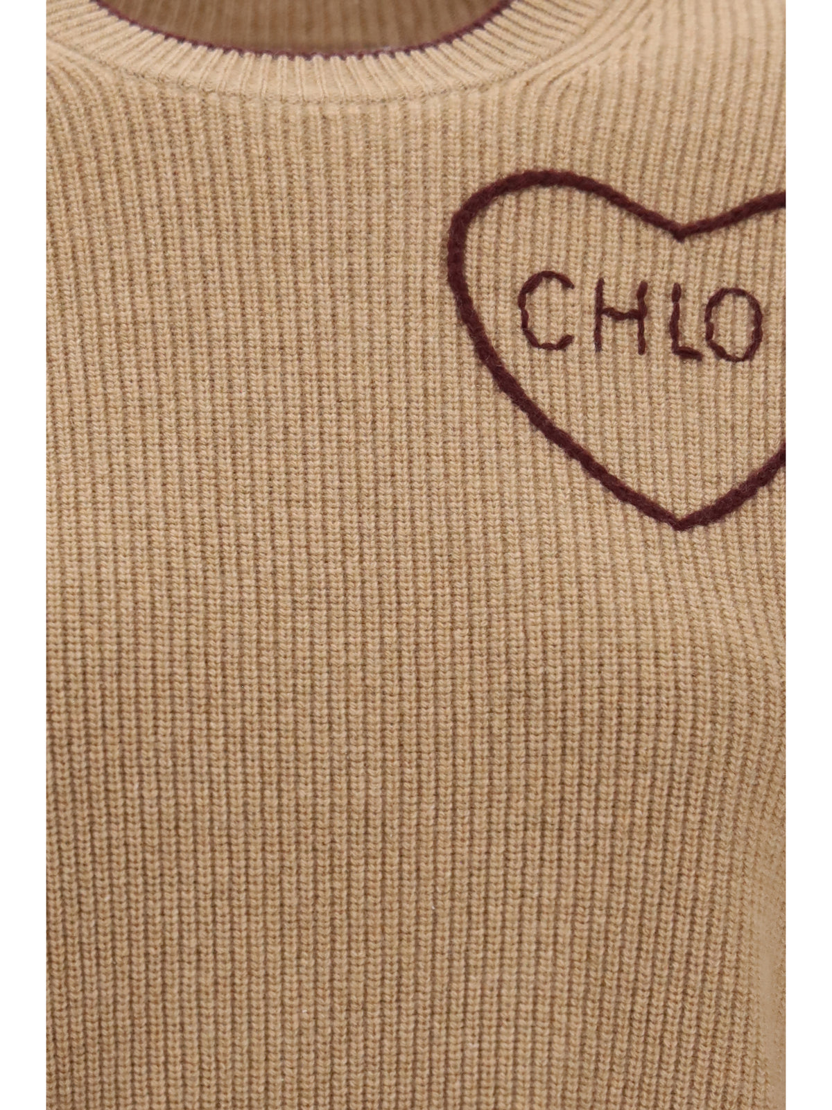 Chloé Heart-logo Sweater - Bleached Brown