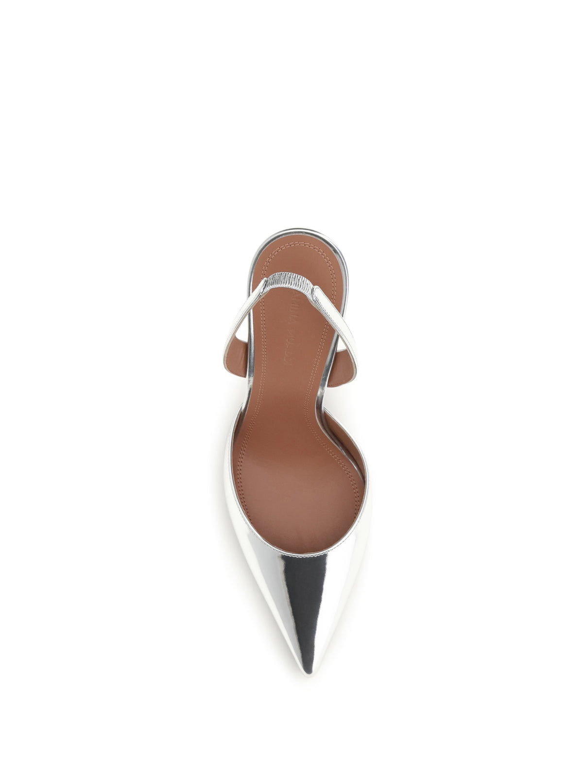 Amina Muaddi Holli mirror-finish Slingback Pumps - Silver Mirror