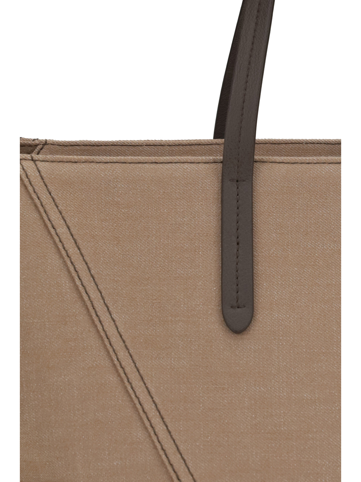 Brunello Cucinelli Canvas BC Tote Bag - Camel