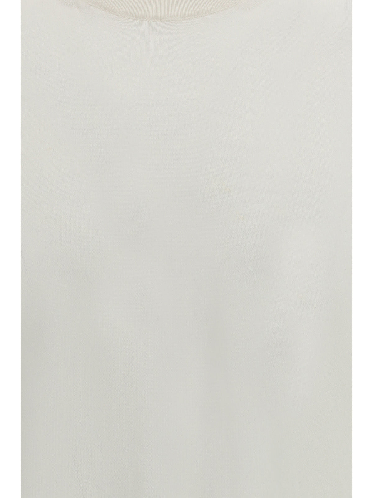 Piacenza Cashmere Short-sleeve crewneck Sweater - White Ottico