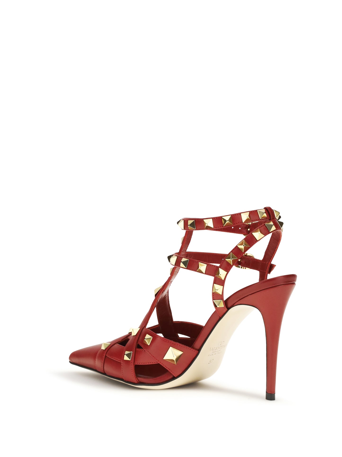 Valentino Garavani Studdy Décolleté in kidskin - Bright Red