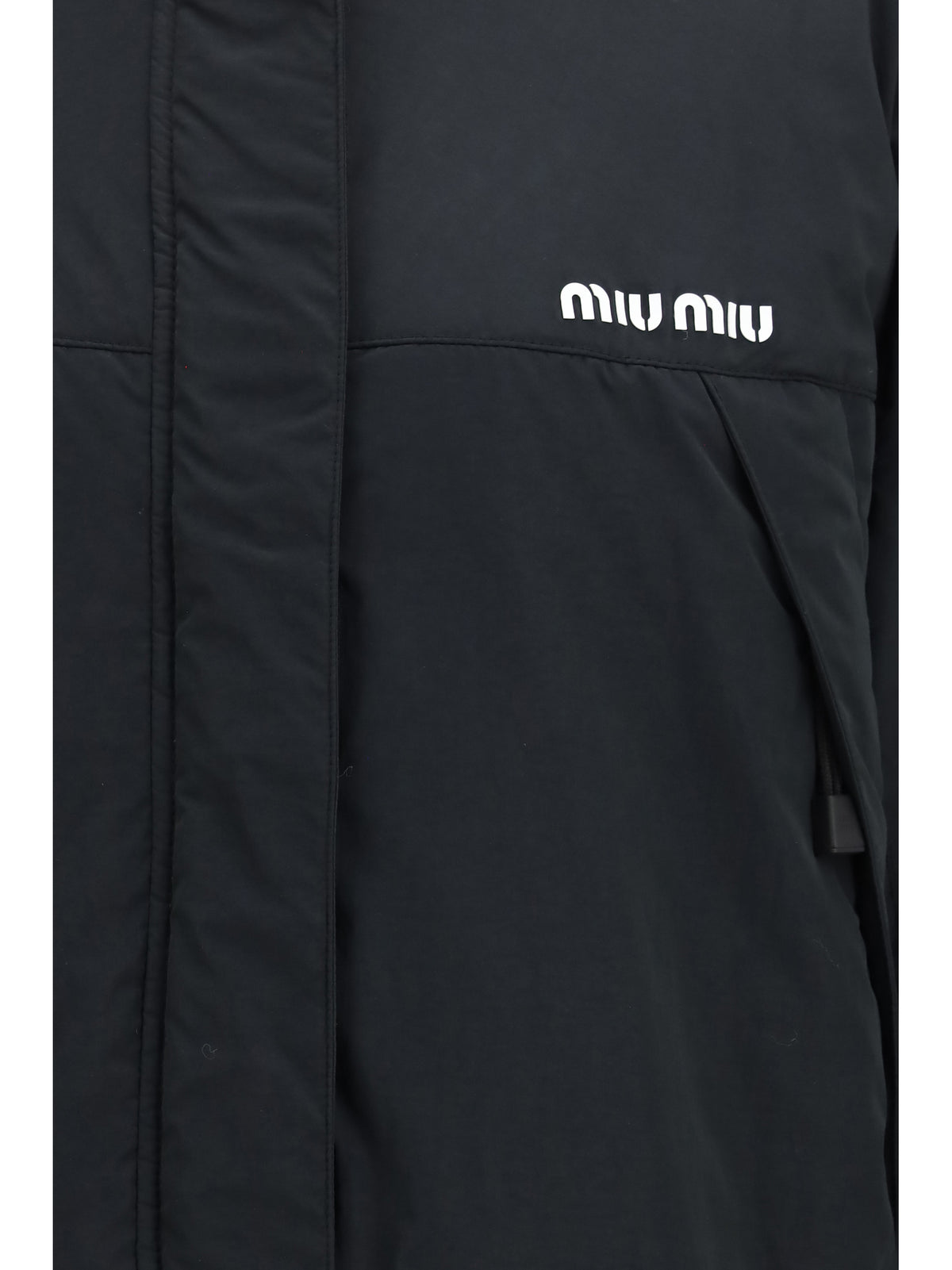 Miu Miu Long Shearling padded Jacket - Black