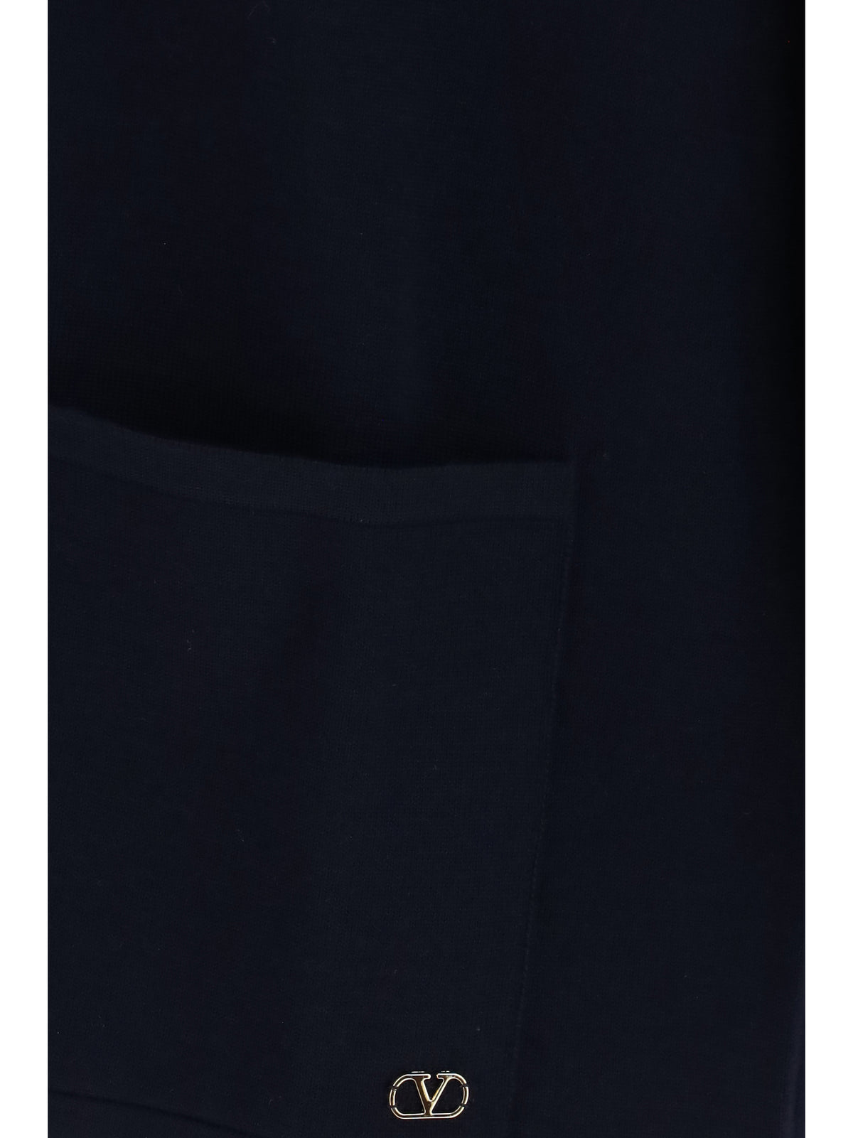 Valentino Wool Cardigan with VLogo - Navy
