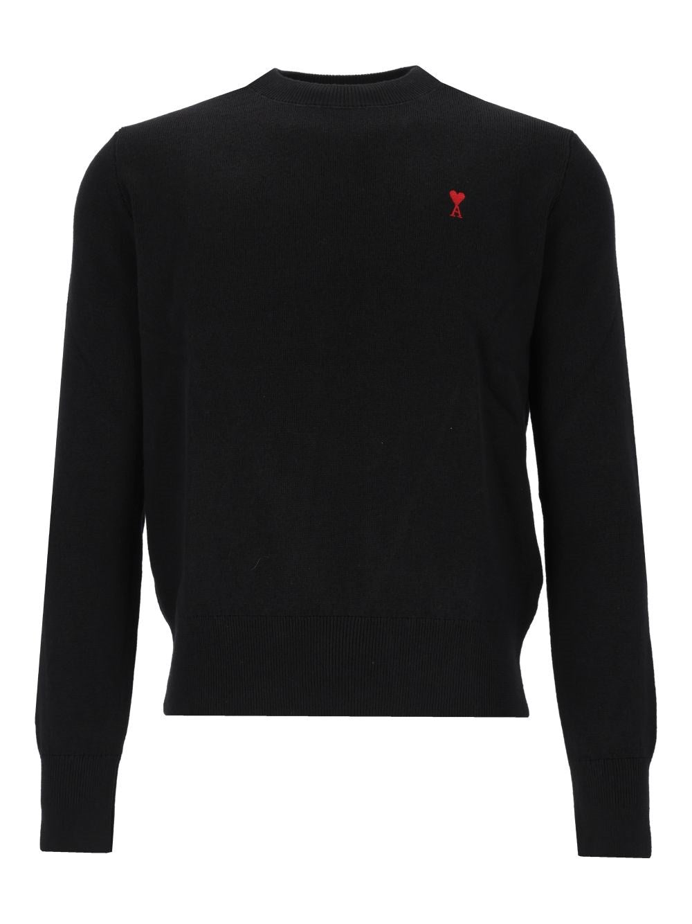 Ami Crew Neck Sweater Ami De Cœur - Black