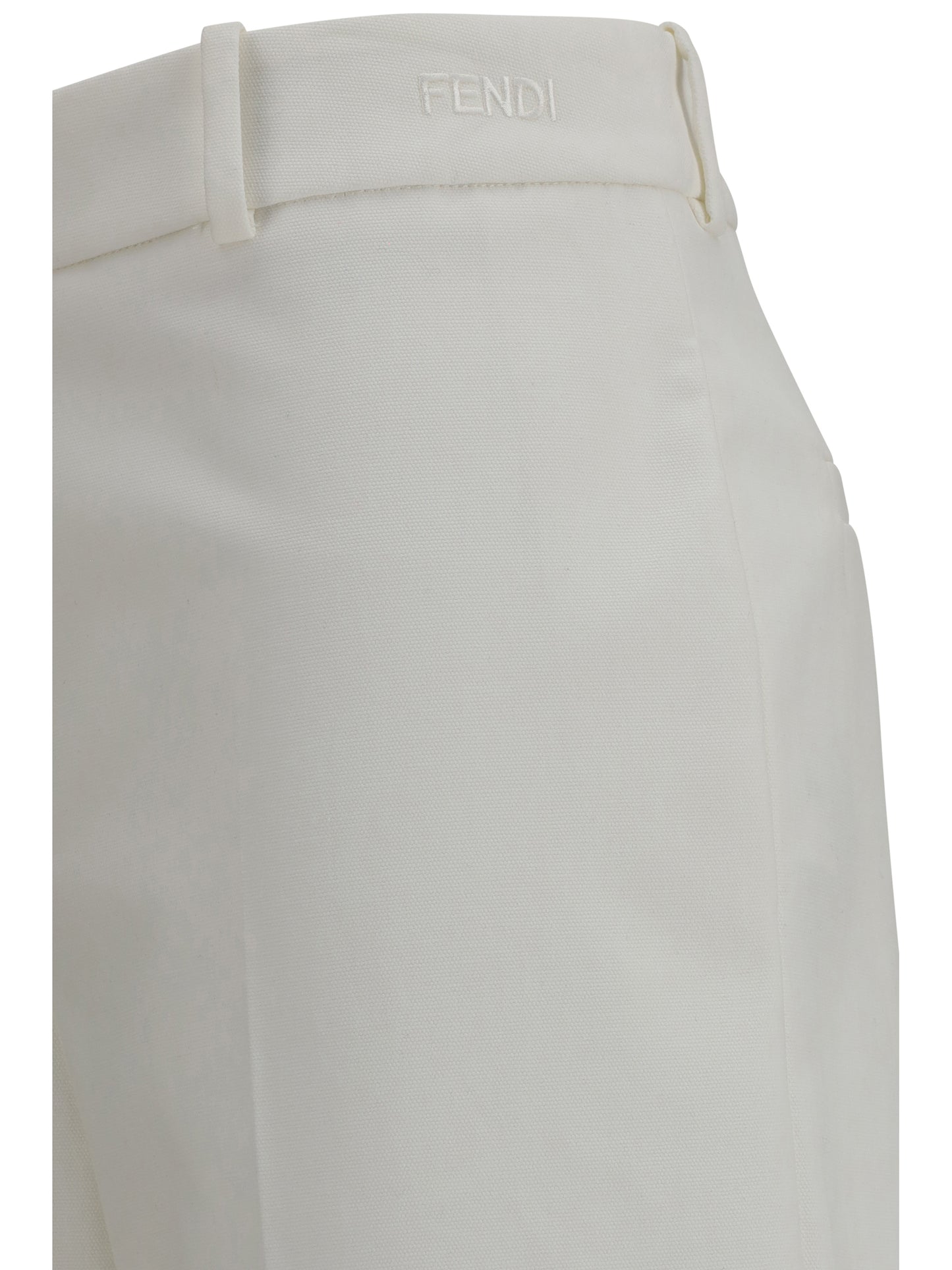 FENDI Pants in cotton with embroidered logo