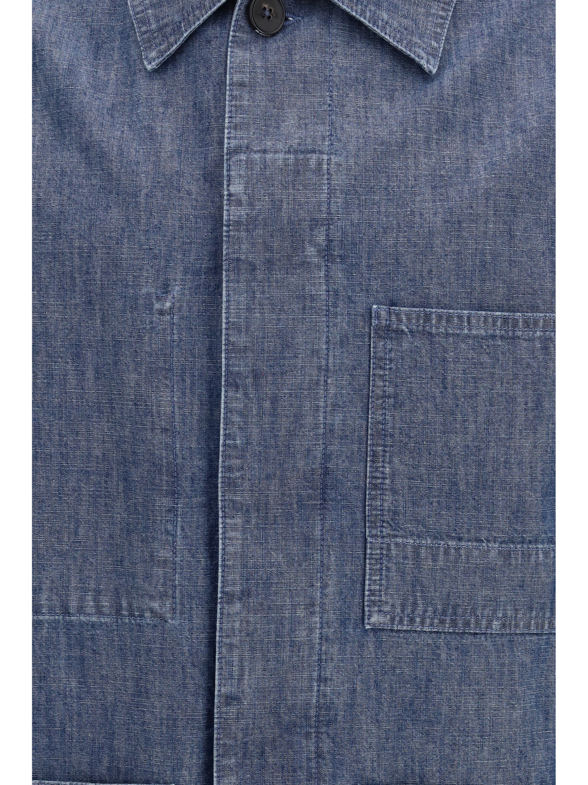 Jil Sander Patch-pocket chambray Overshirt - Indigo