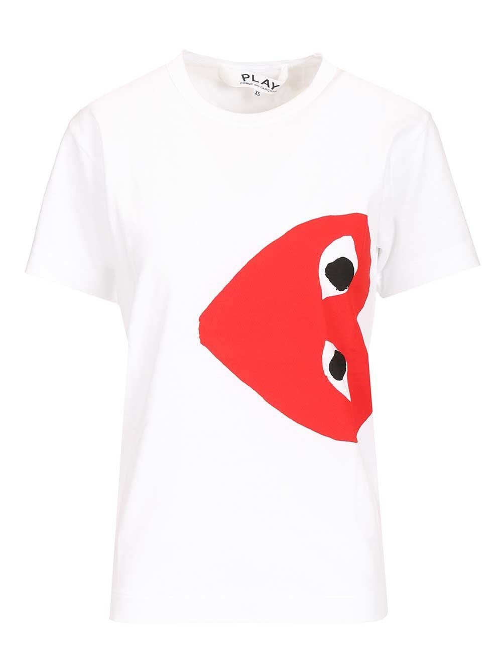 Comme Des Garcons Play Red Heart Cotton T-Shirt - Multi