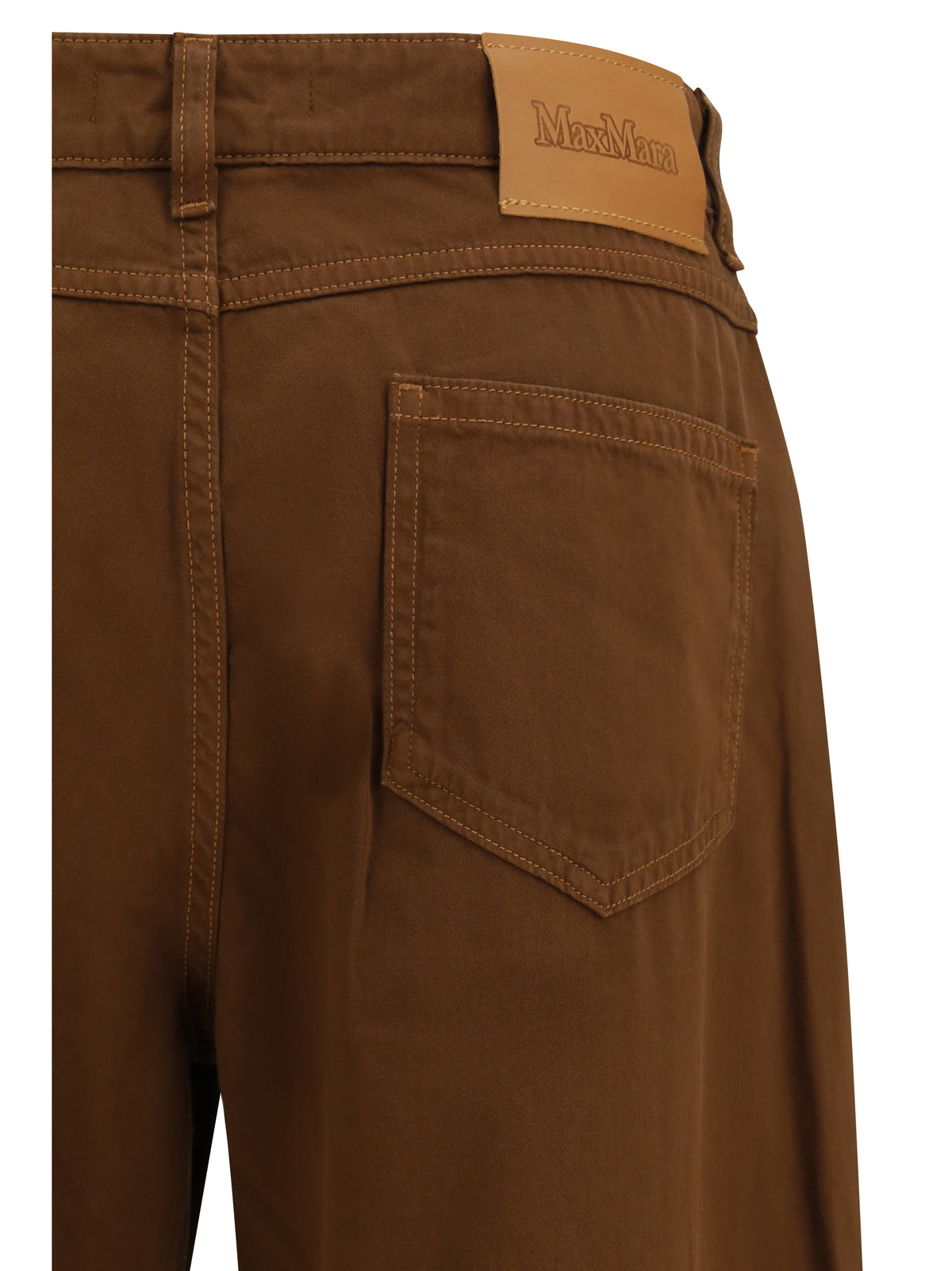 Max Mara Studio Baggy Pants in pure cotton satin - Cioccolato